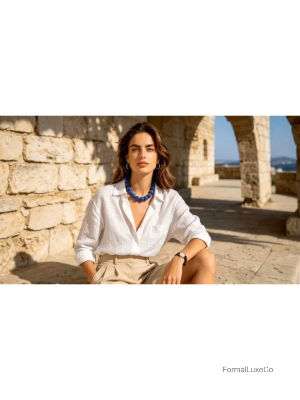 Chunky Beaded Collar Necklace - Large Round Resin Boho Choker Statement Jewelry